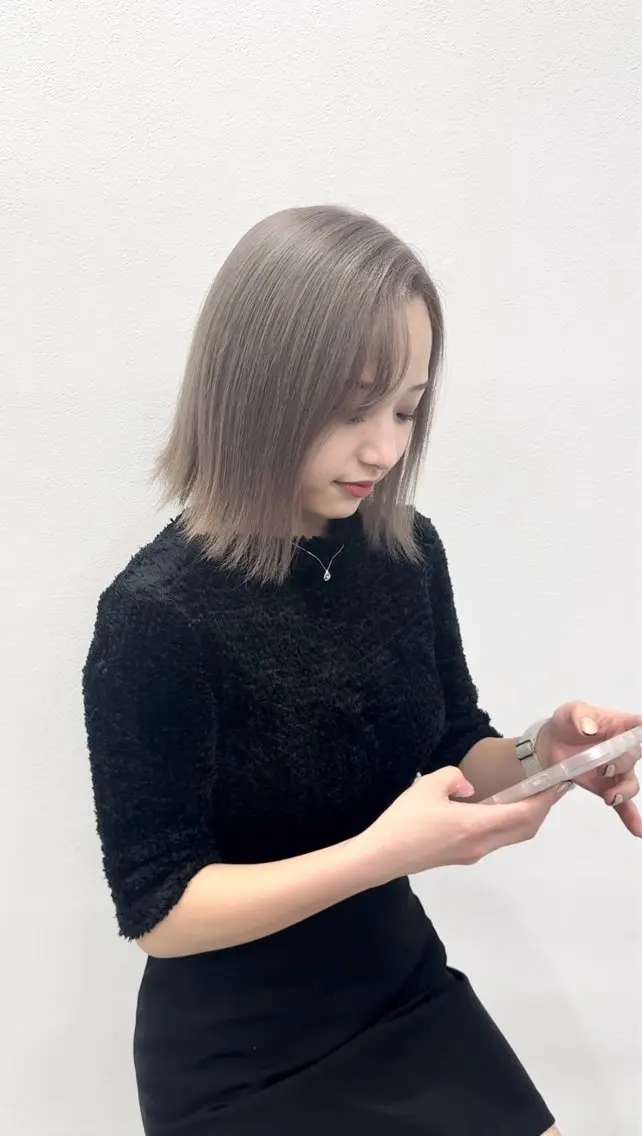 ショート カラー ヘアアレンジ 渋谷のブリーチカラー シェフ🧑🍳蓮のヘアスタイル