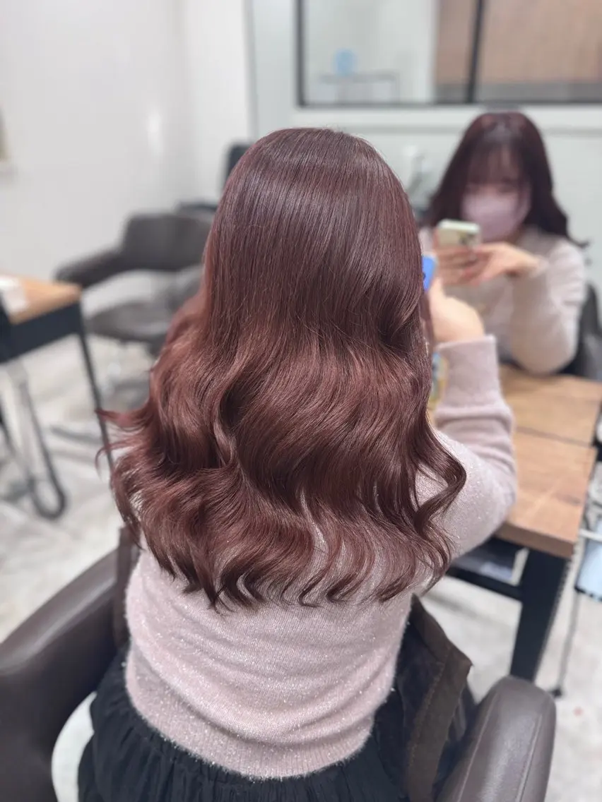 セミロング ピンクブラウン ヘアカラー 🎀Lupi /梅田 /Bian🤍のヘアスタイル