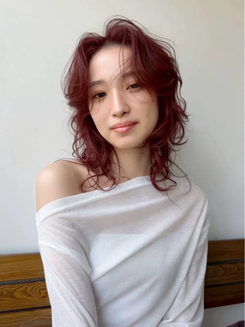 ミディアム カラー パーマ 銀座/骨格診断 垢抜けレイヤー/菅原のヘアスタイル