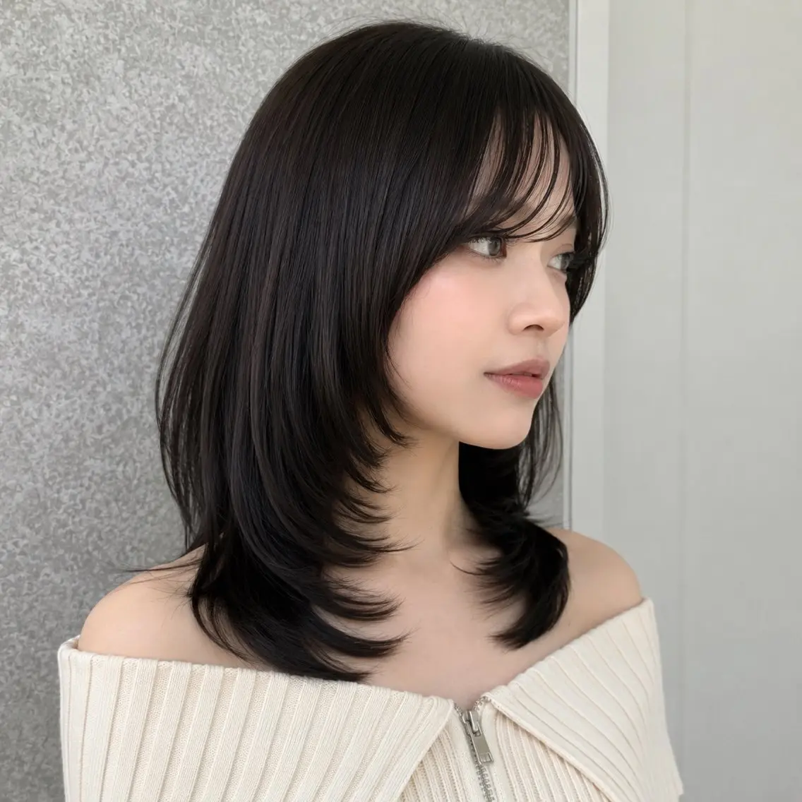 ミディアム カラー カット ヘアカラー トリートメント レイヤー特化✂︎透明 感カラー💫チャンのヘアスタイル