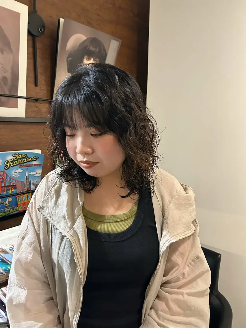 セミロング セミロングパーマ レイヤーカット NanaKo 表参道 レイヤー/ハッシュのヘアスタイル