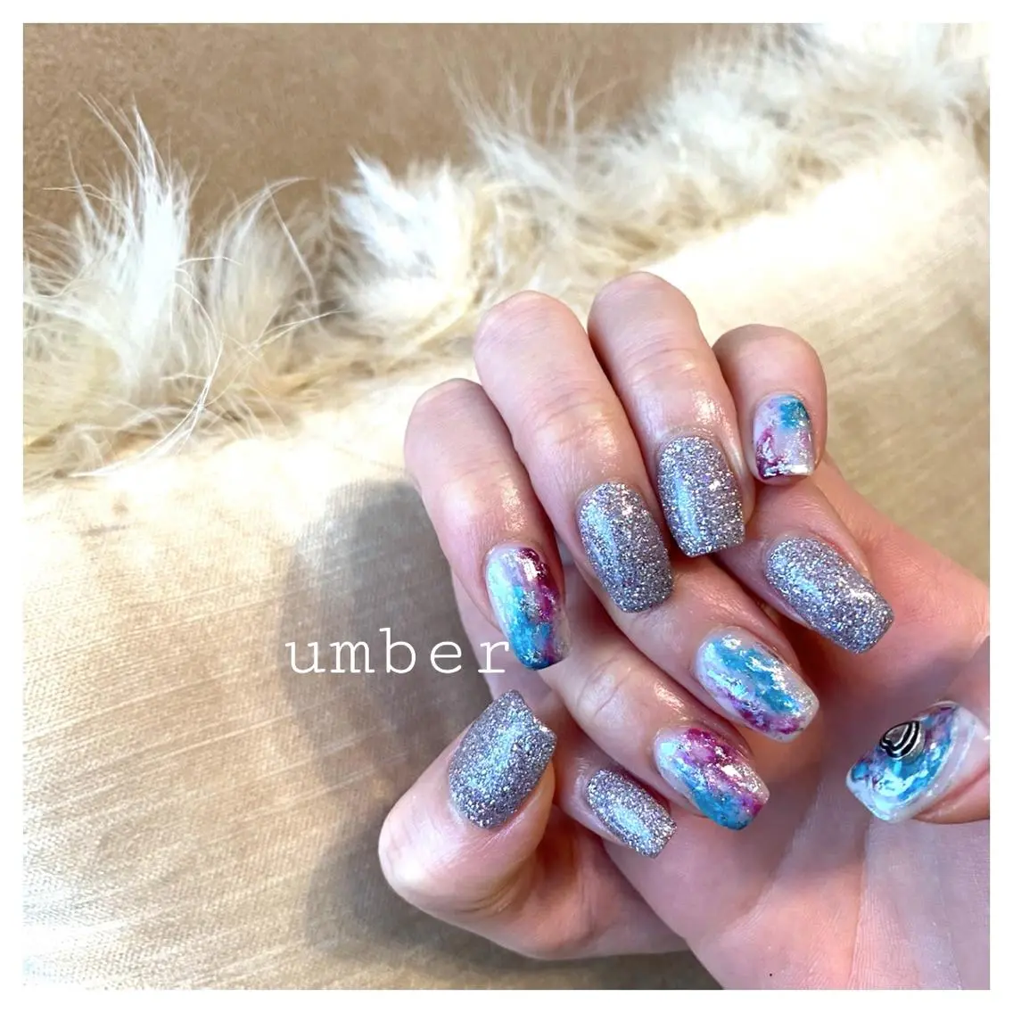 ネイル クリアネイル フラッシュネイル フットネイル フレンチネイル キラキラネイル ハンドネイル umber 三茶1分のネイルデザイン