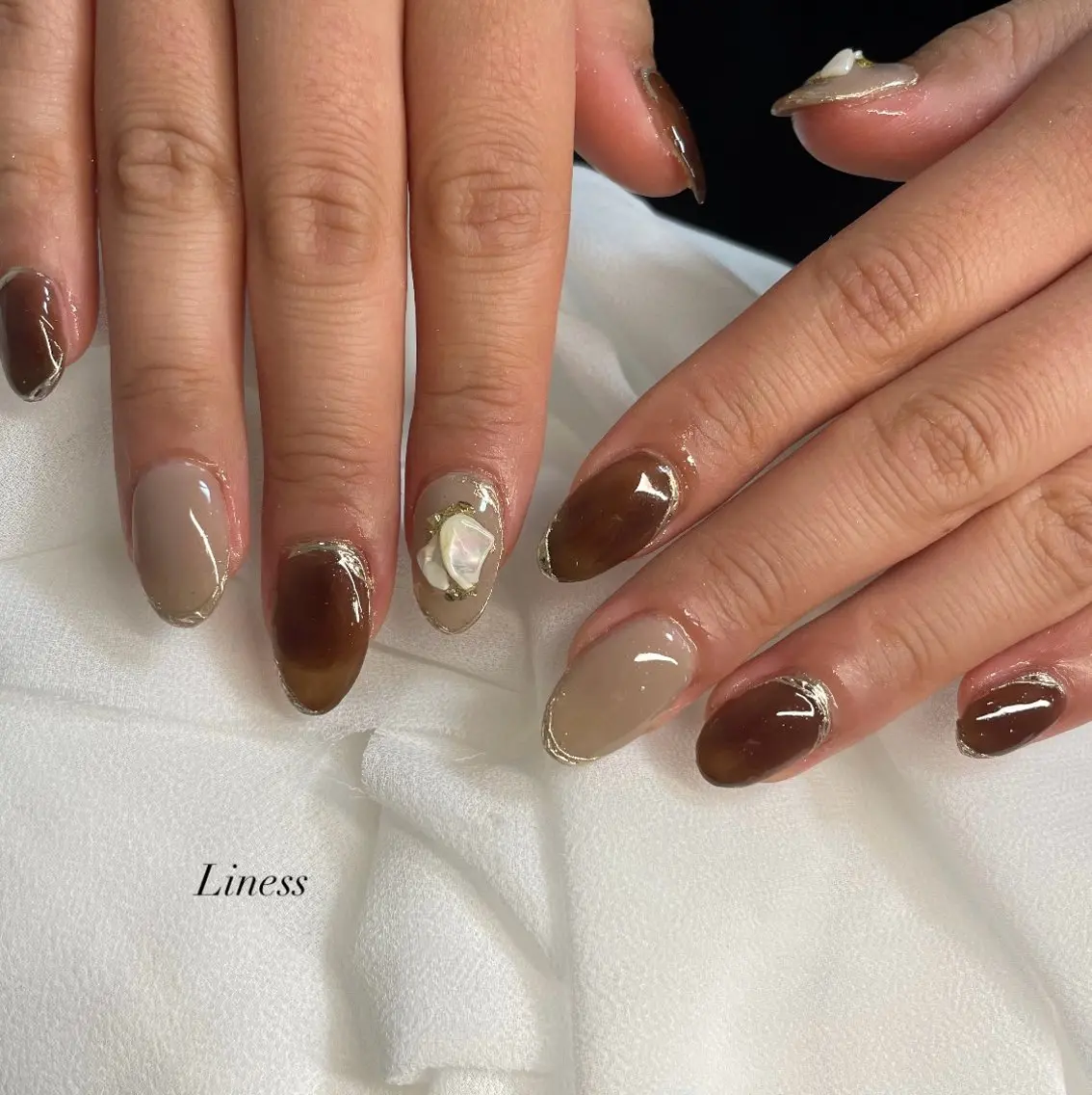 ネイル 長さ出し ジェルネイル nailsalon Linessのネイルデザイン