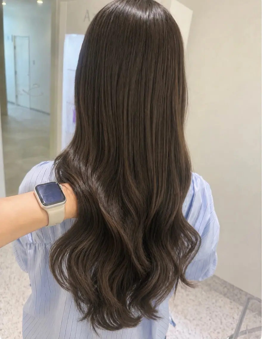 ロング カラー パーマ ヘアアレンジ メンズ ヘアカラー トリートメント 透明感カラー/ 新潟万代/池野里衣のヘアスタイル