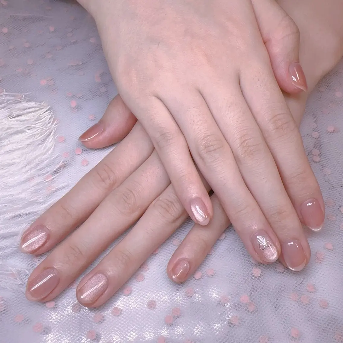 ネイル オーロラネイル フットネイル 韓国ネイル ラメ(グリッター) ラメグラデーション ハンドネイル Belle nail salon 新小岩のネイルデザイン