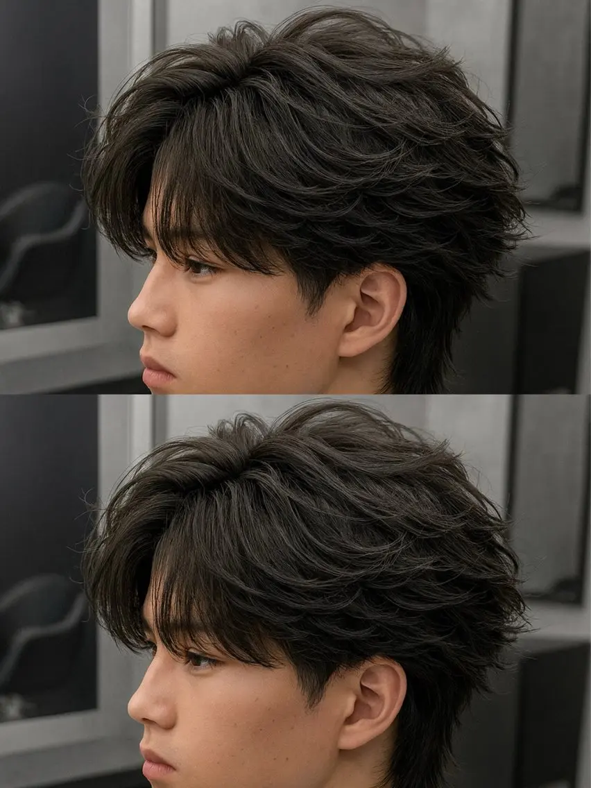ミディアム パーマ ヘアアレンジ メンズ ミディアムパーマ メンズパーマ メンズツイストパーマ 波巻きパーマ ツイストパーマ カット パーマ トリートメント ヘッドスパ ヘアセット 🔥ニュアンス フェザー小林海斗🔥のヘアスタイル