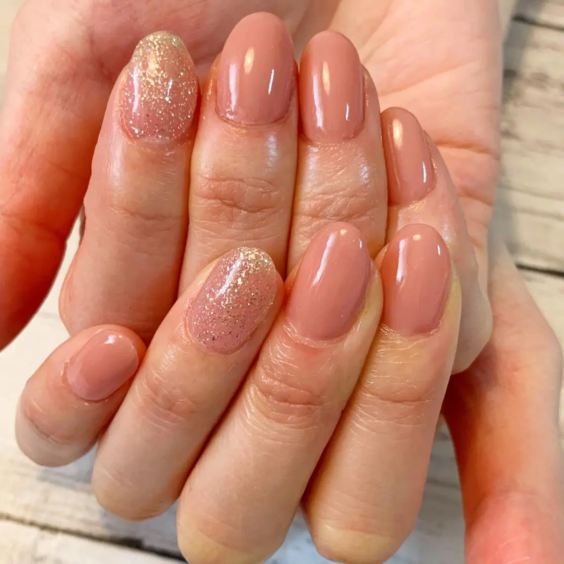 ネイル ラメ(グリッター) ハンドネイル GéRanium Harukaのネイルデザイン