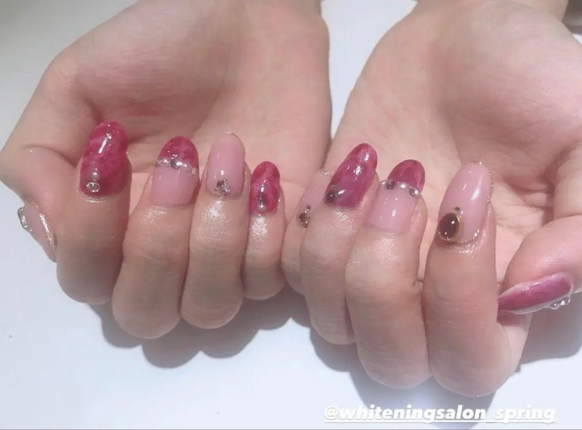 ネイル ニュアンスネイル ピンク ネイリスト Nのネイルデザイン