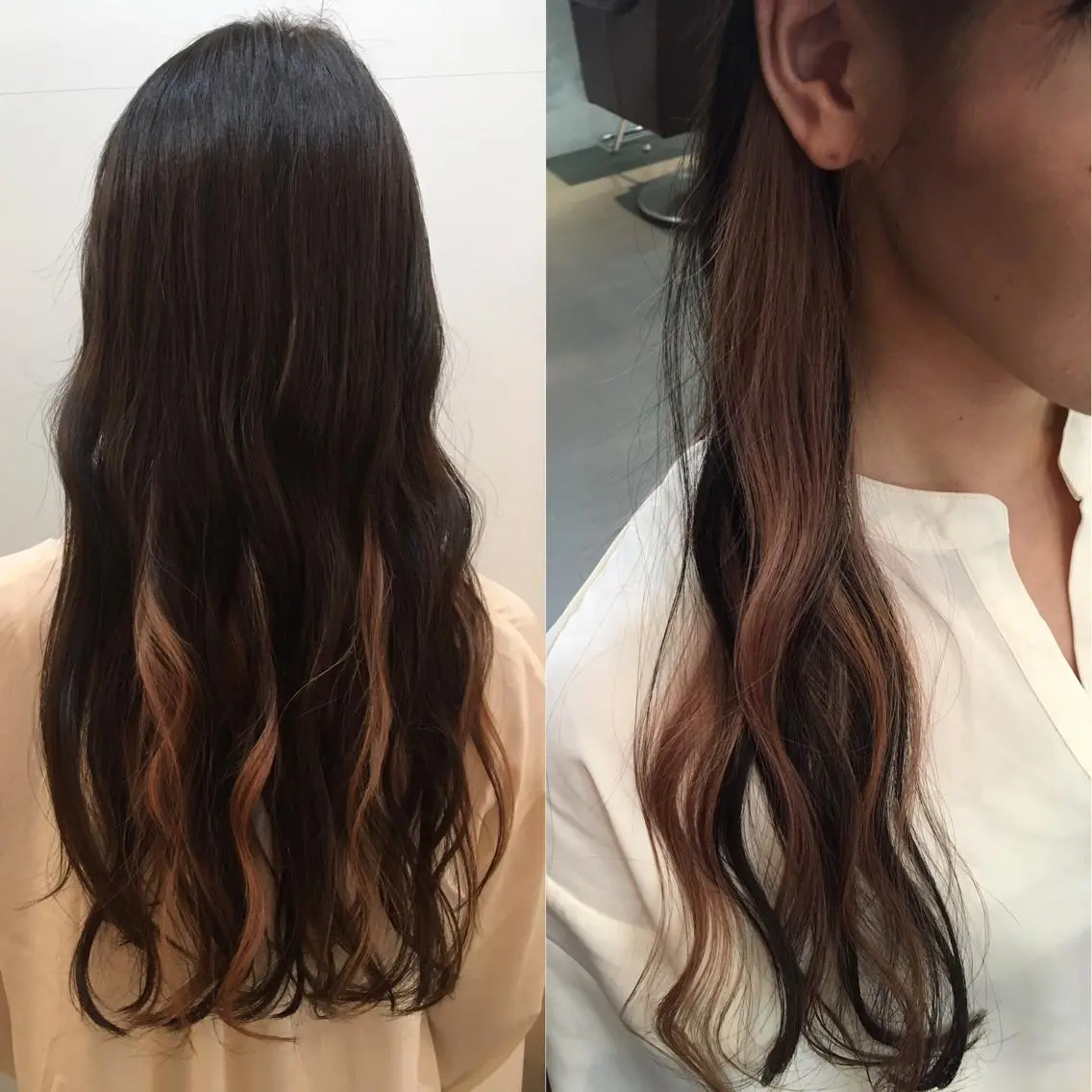 ロング カラー ブラウンカラー ピンクカラー ピンクブラウン sato manamiのヘアスタイル