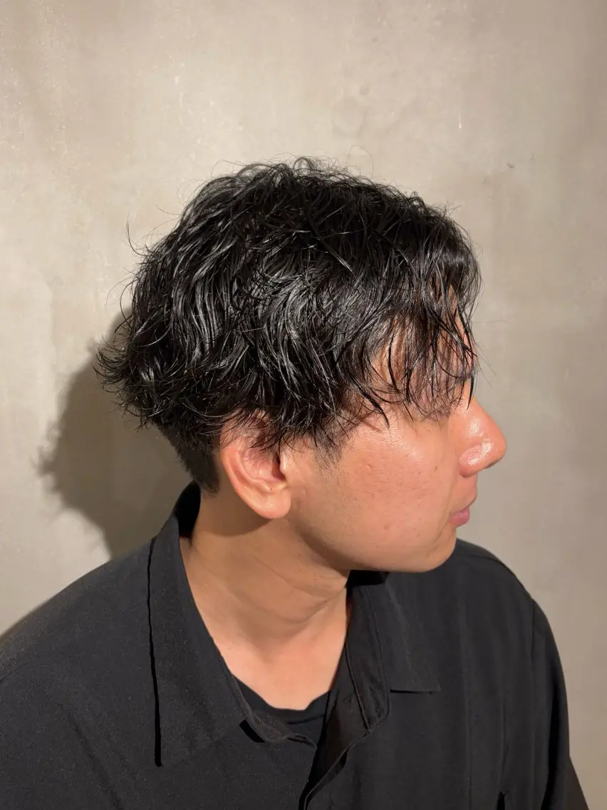 パーマ メンズ カット パーマ 山下ちひろ／髪質改善 ／メンズ／まつパのヘアスタイル