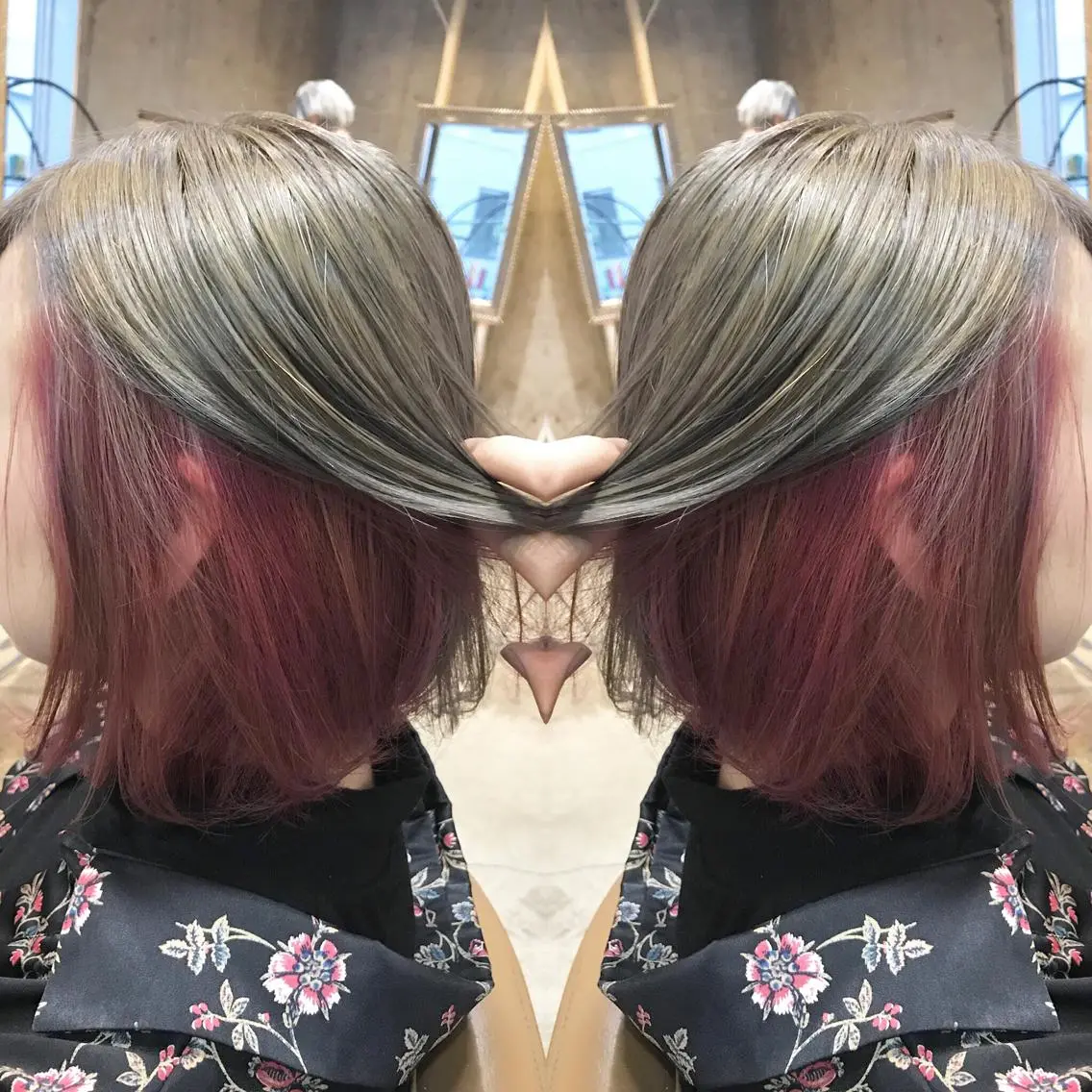 ミディアム カラー パーマ ヘアアレンジ メンズ キッズ ネイル マツエク・マツパ ピンクカラー シアーピンク カラーマツエク ピンク サロンドミルク 原宿のヘアスタイル