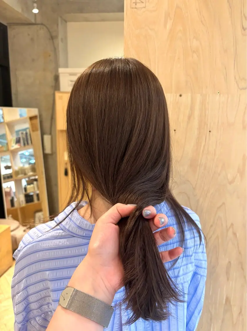 セミロング ヘアカラー トリートメント 透明感カラー🤎/ ツヤカラー/さくらのヘアスタイル