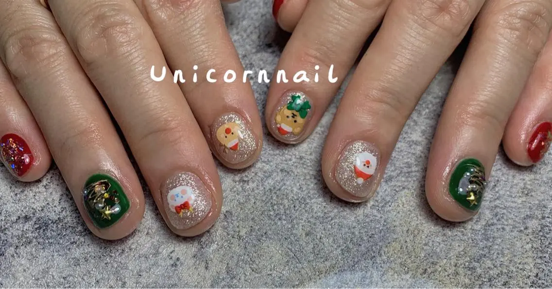 ネイル 冬ネイル クリスマス Unicorn Nail 矢場町店のネイルデザイン
