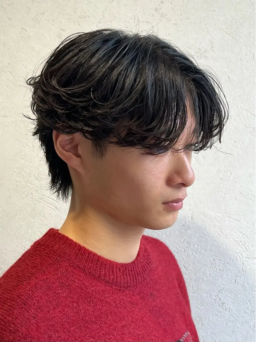 メンズ フェザーパーマ メンズパーマ 透明感カラー/ レイヤー /ソラのヘアスタイル
