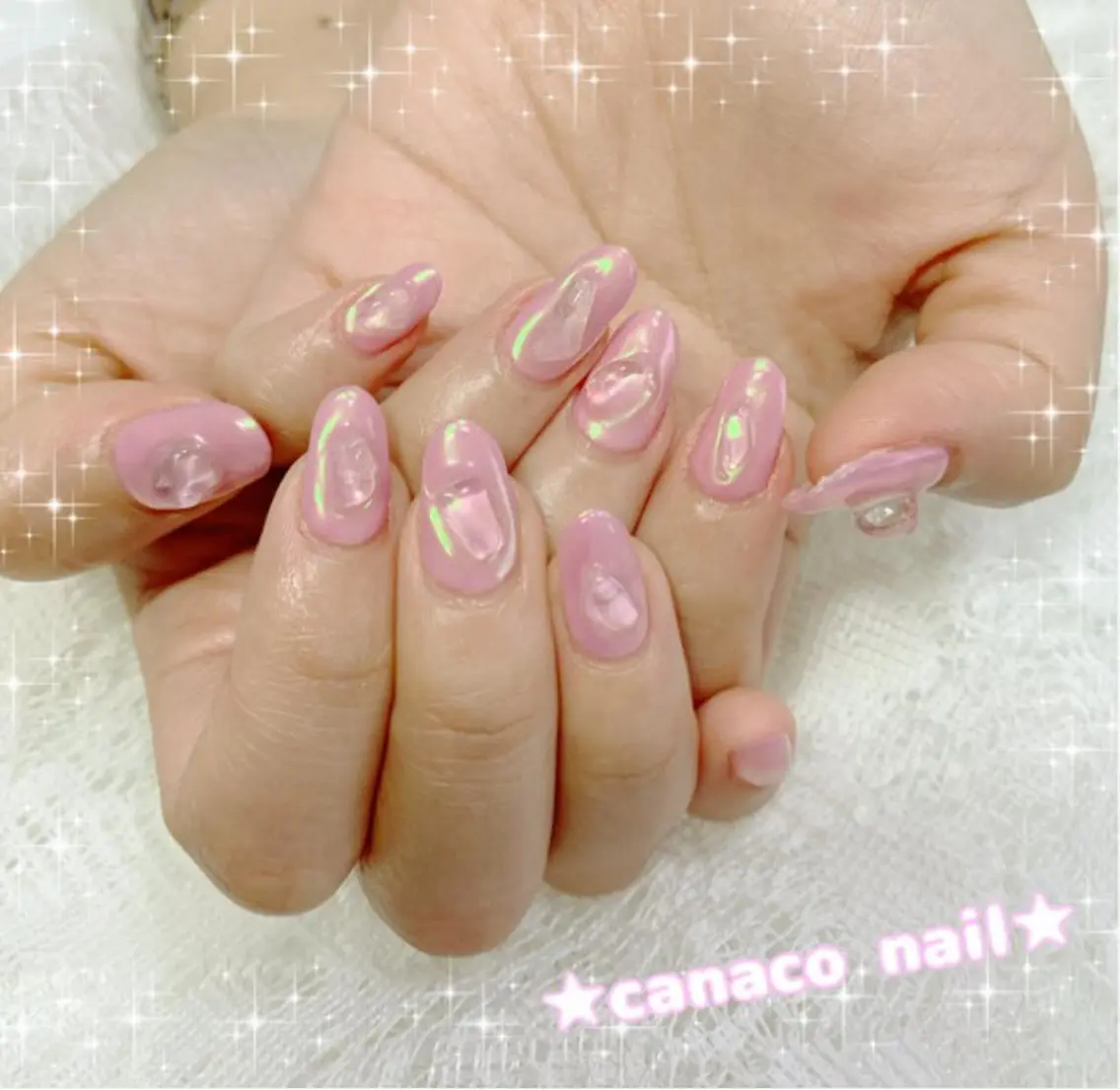 ネイル オーロラネイル ミラーネイル ハンドネイル ハンドケア ベテランネイル cnc  nailのネイルデザイン