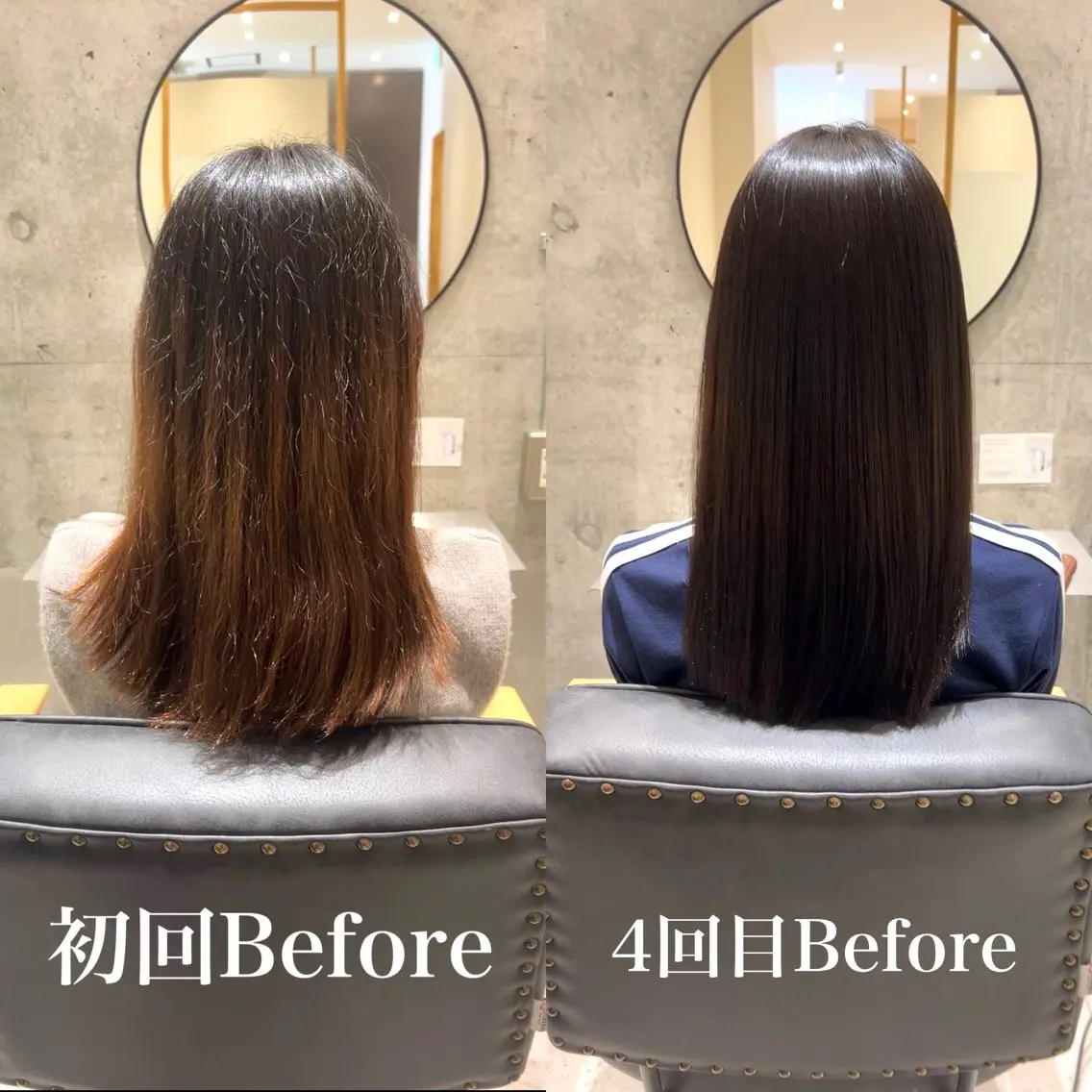 ロング パーマ カット 縮毛矯正 トリートメント 乾かすだけでまとまる 髪質改善✨のヘアスタイル