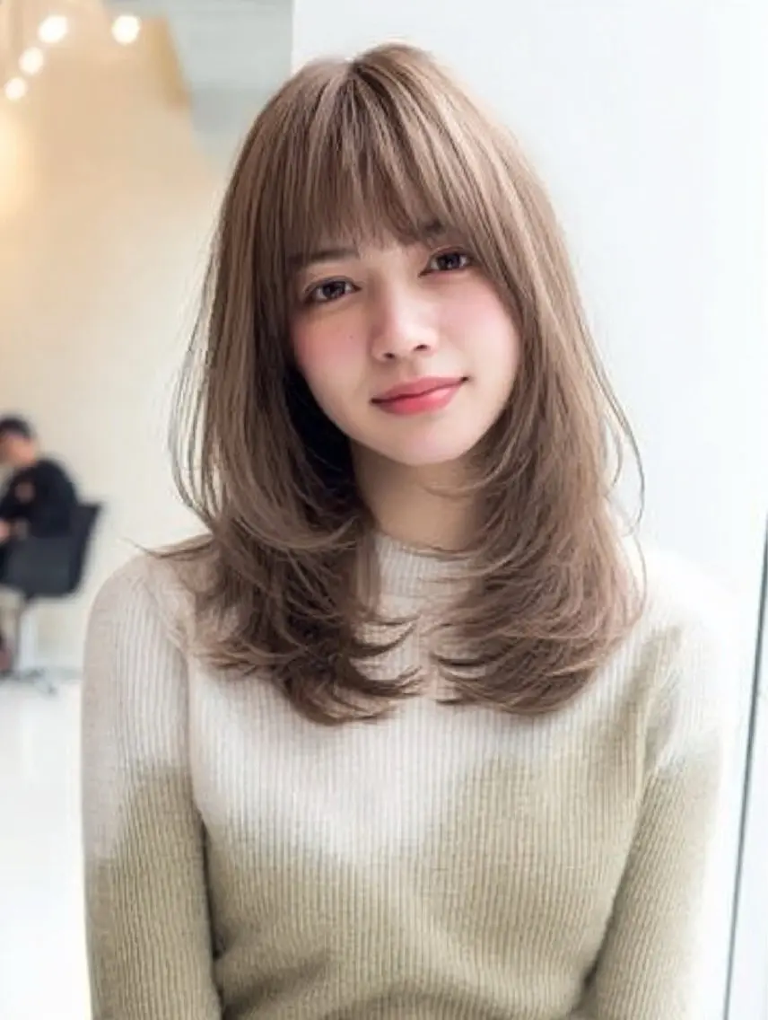 ミディアム ミディアムパーマ ハイレイヤー 韓国風ヘア レイヤーカット カット ヘアカラー トリートメント ✨毛髪診断で絶対綺麗 ✨美髪艶髪専門✨高浪のヘアスタイル