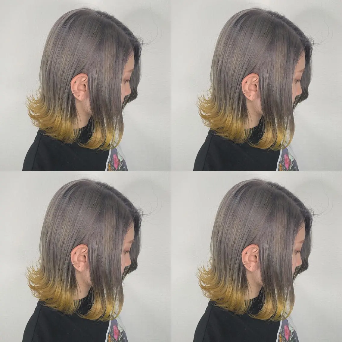 ミディアム アッシュ イエローカラー 佐藤 香太のヘアスタイル