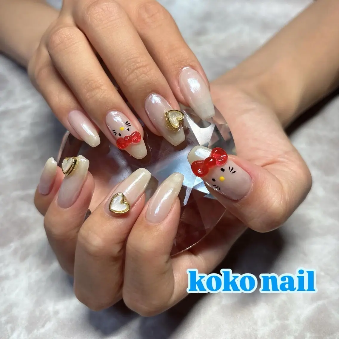 ネイル 長さ出し 持ち込み 春ネイル koko nailのネイルデザイン