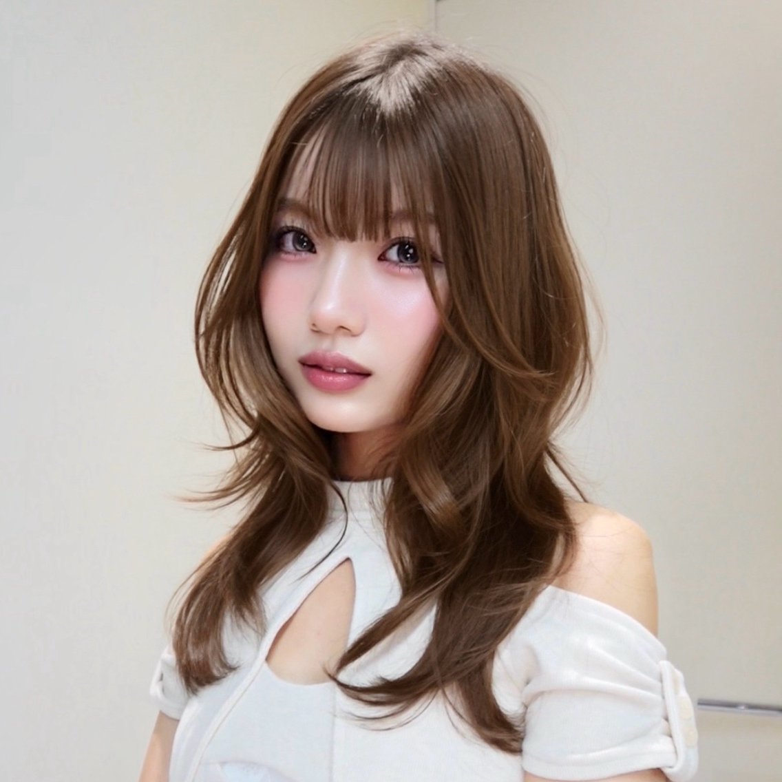 セミロング カラー ベージュカラー ブリーチ ブラウンカラー ダブルカラー ヘーゼル カット ヘアカラー トリートメント 🎀𝑆𝐴𝑅𝐴 /レイヤーカット🎀のヘアスタイル