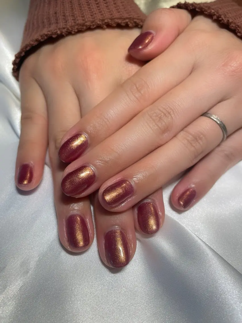 ネイル ブラウン ワンカラーネイル ハンドネイル ROPE nail ロペネイルのネイルデザイン