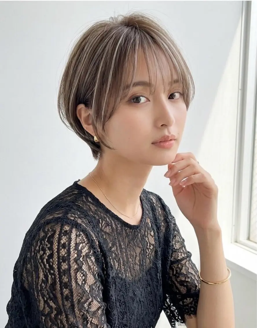 ショート カラー ハイライトカラー ハイライト カット ヘアカラー ショートカット×メ ンズ特化‪✂︎‬長妻のヘアスタイル