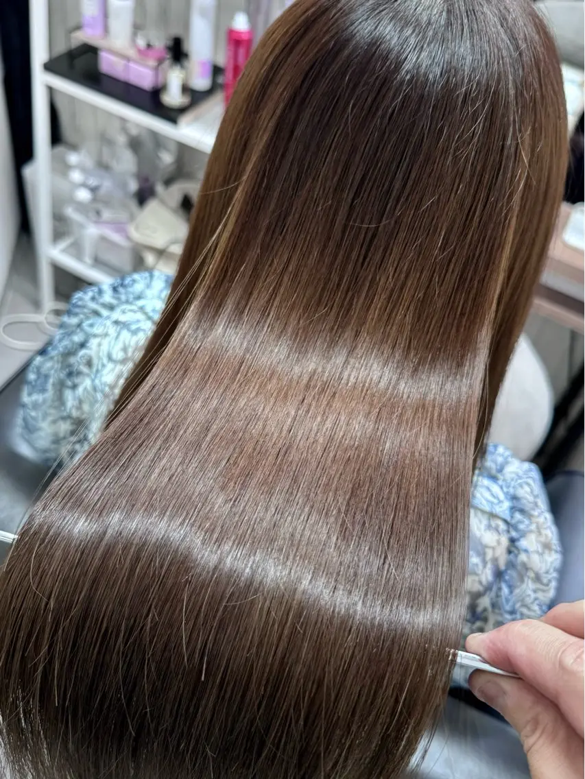 ロング カラー アディクシーカラー イルミナカラー クオルシアカラー 髪質改善 韓国風ヘア 艶髪改善師/高橋潤 /縮毛矯正のヘアスタイル