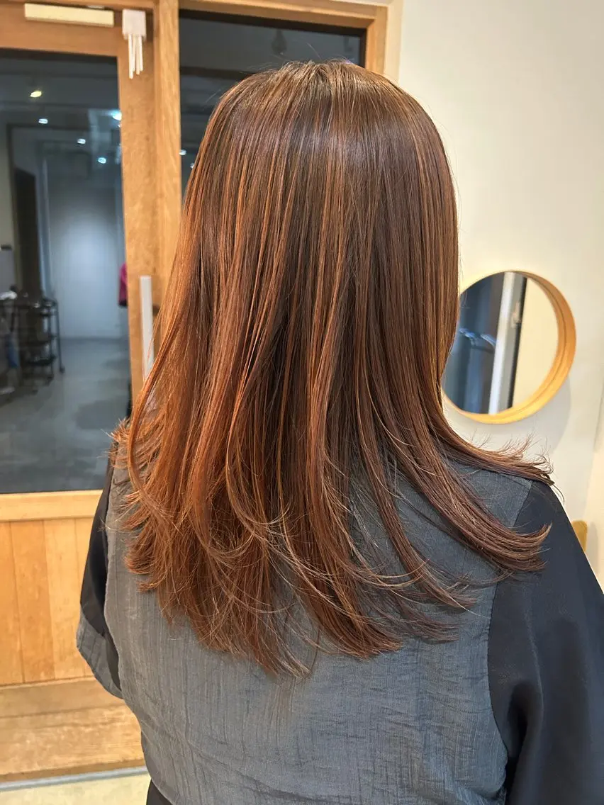 ロング レイヤーカット カットカラー/鎌倉 縮毛矯正/大空のヘアスタイル