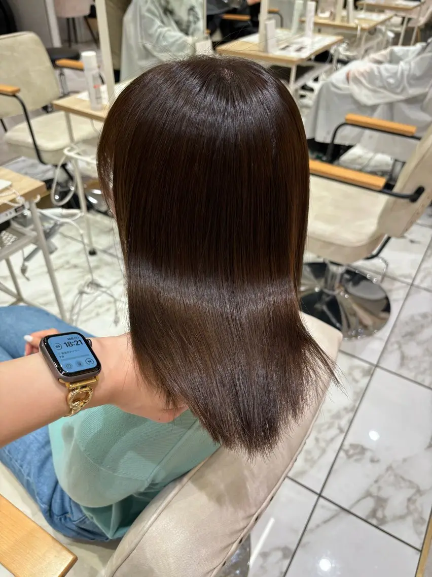 ミディアム 縮毛矯正 酸性ストレート 縮毛矯正 似合わせ提案サラ艶♡ 彩華のヘアスタイル