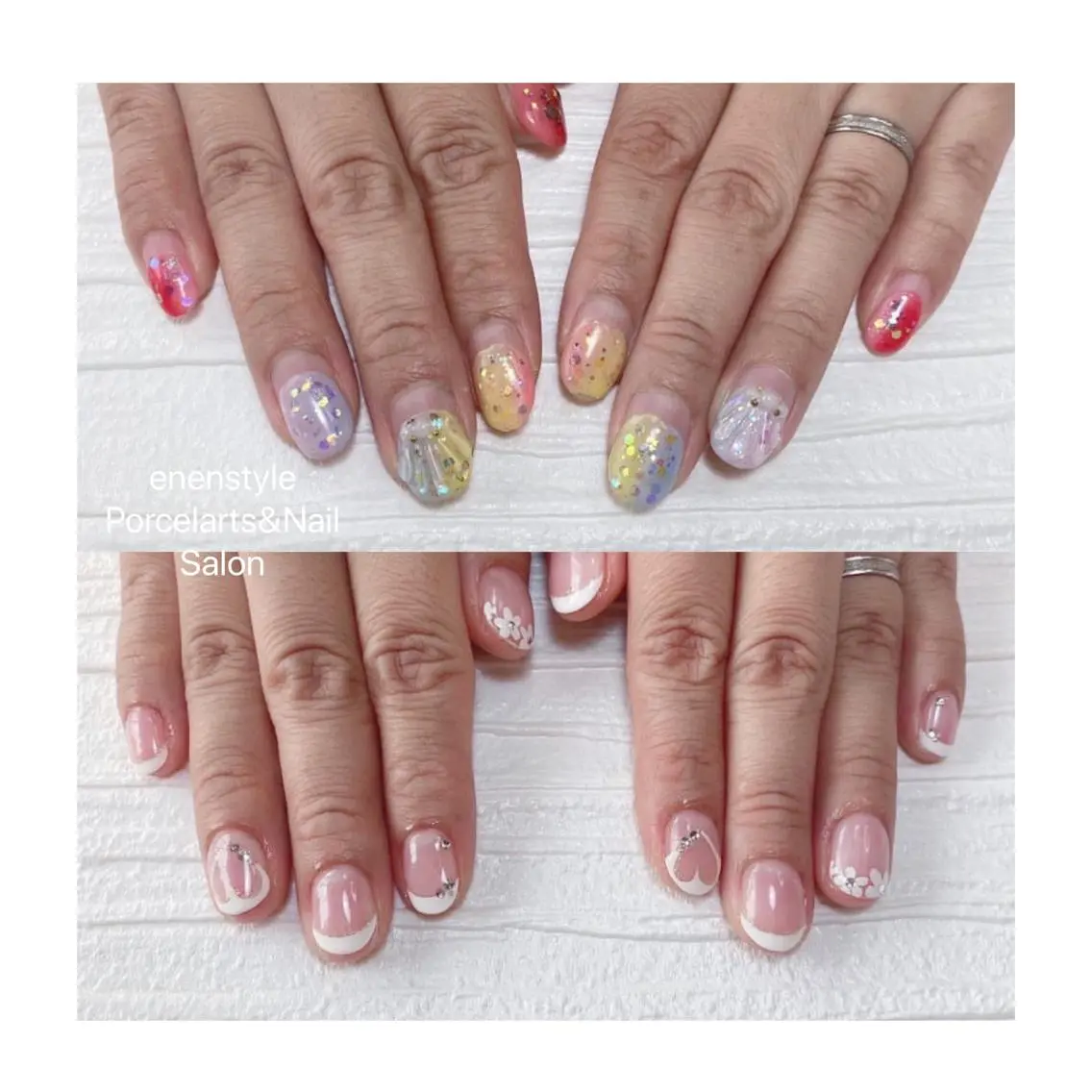 ミディアム ネイル ハンドネイル 🐾enen style 🐾のネイルデザイン