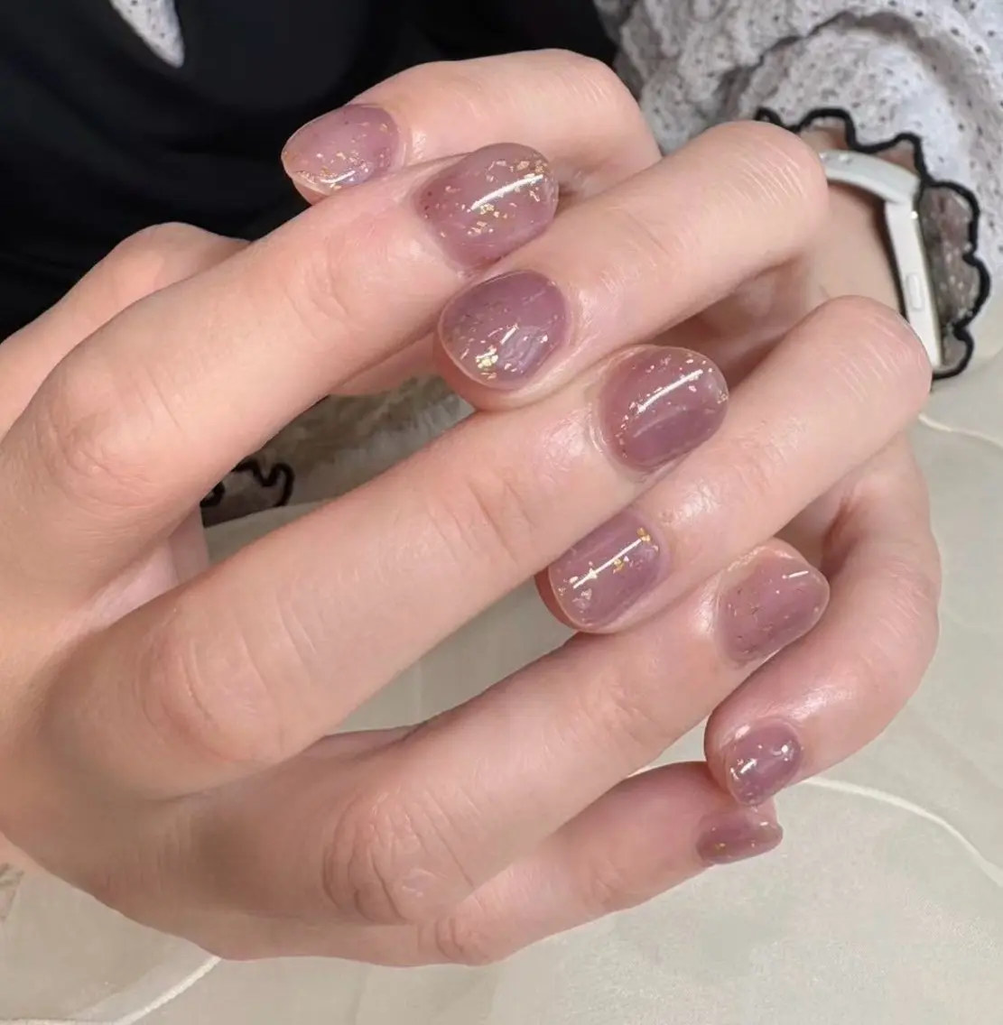 ネイル ラメ(グリッター) オフィスネイル ワンカラーネイル ショートネイル シンプルネイル ハンドネイル 野村 夏美のネイルデザイン