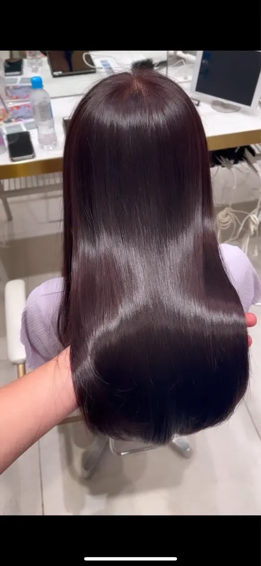 ロング 赤み消し透明感カラー 似合わせ前髪柴田礼空のヘアスタイル