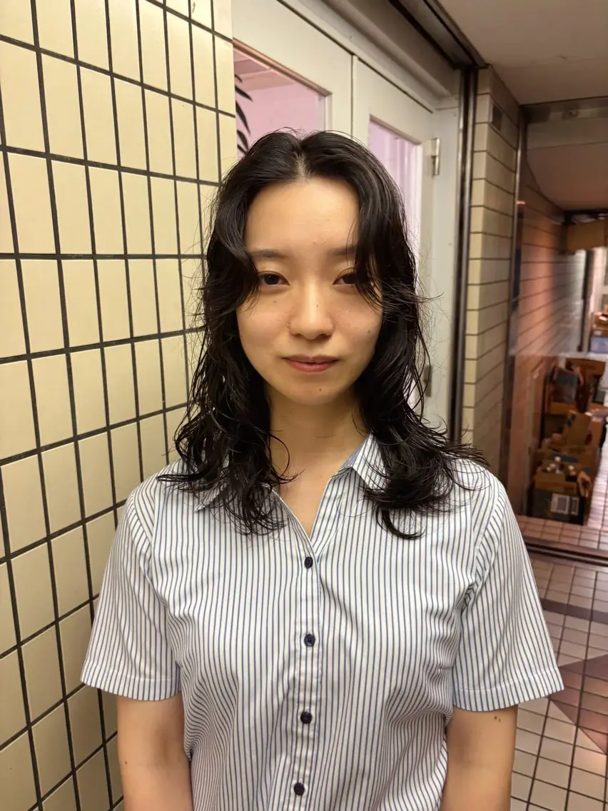 セミロング パーマ カット パーマ トリートメント kaito パーマ募集！🙌のヘアスタイル
