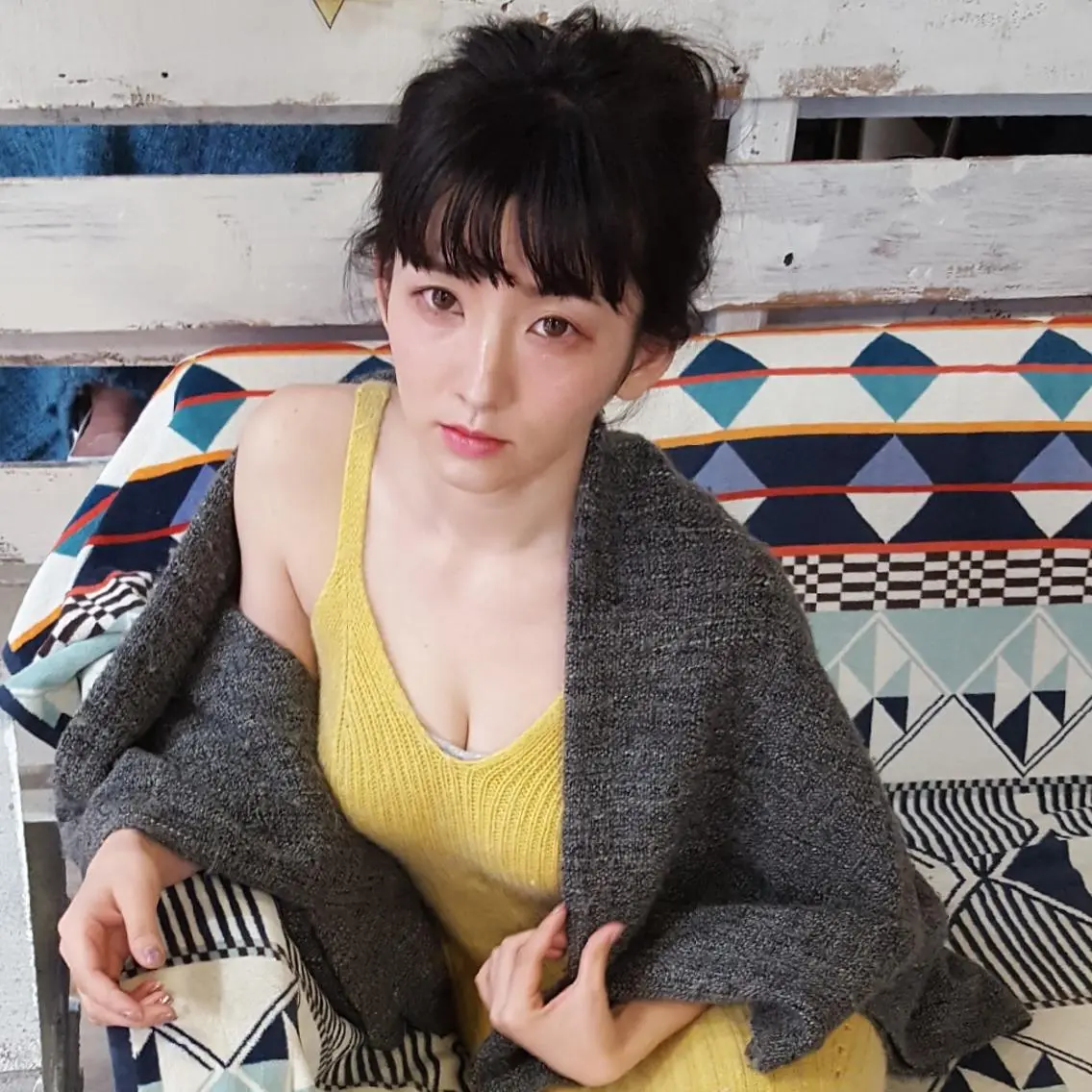 ロング カラー カット ヘアカラー トリートメント 韓国レイヤー柔らかい 地毛風縮毛矯正／マツのヘアスタイル