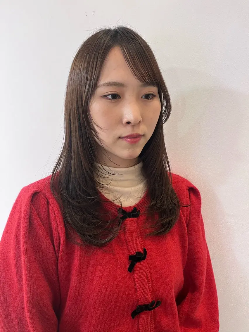 ロング 顔まわりレイヤー 顔周りカット レイヤーカット 櫻間 彩心のヘアスタイル