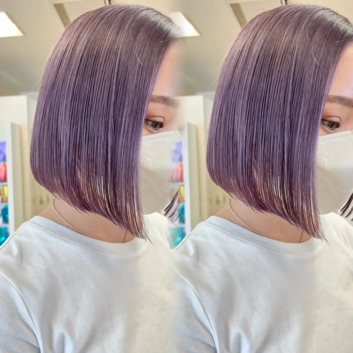 ミディアム カラー カット ヘアカラー トリートメント 暖色/ブリーチカラー 🎀 M i k uのヘアスタイル