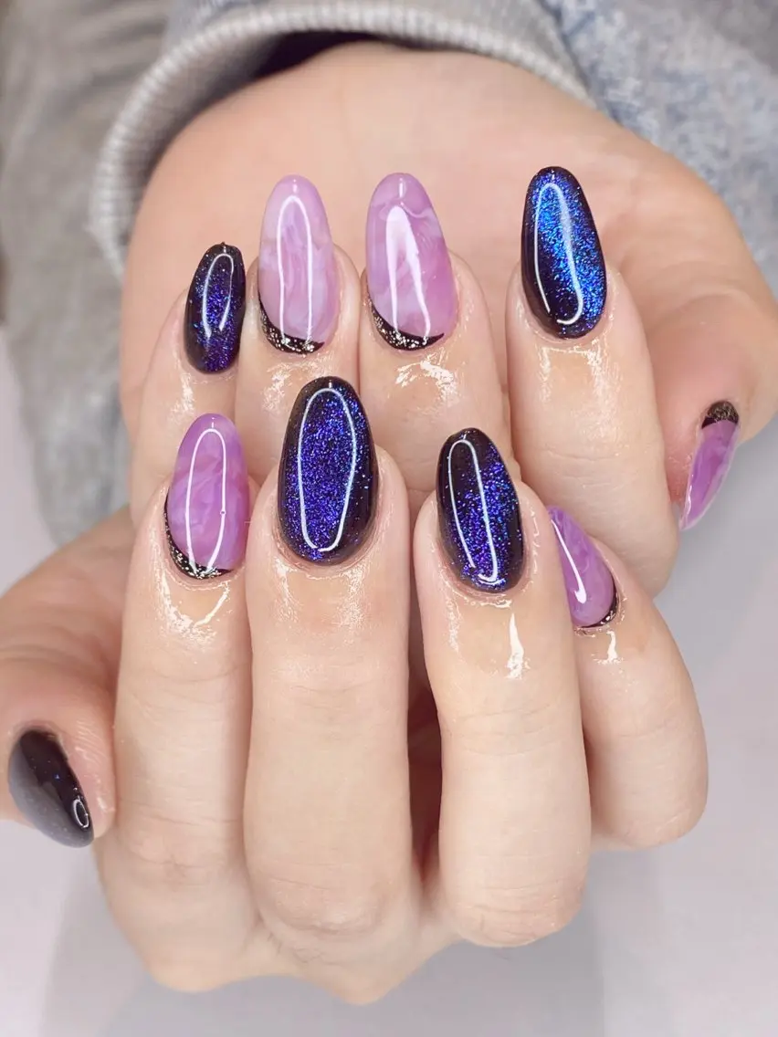 ネイル アートネイル オーロラネイル クリアネイル グラデーション ハート Nail Salon ertiのネイルデザイン
