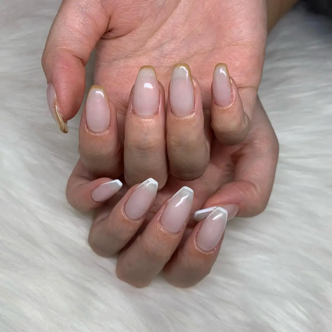 ネイル アートネイル フレンチネイル ハート ロングネイル スカルプネイル happiness nailのネイルデザイン