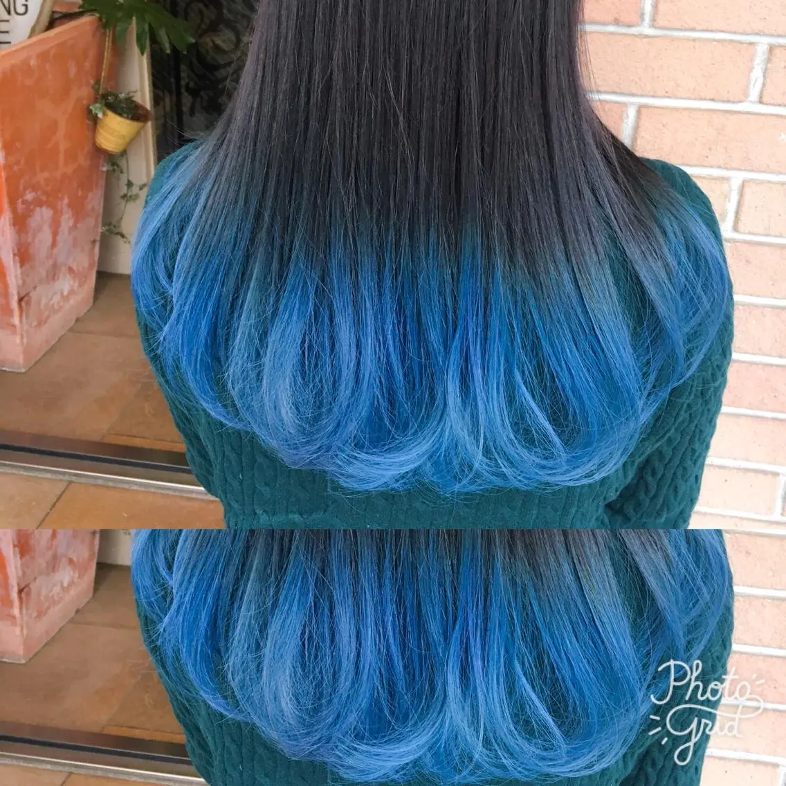 ロング カラー ブルーカラー ダブルカラー グラデーションカラー 北條 優輝のヘアスタイル