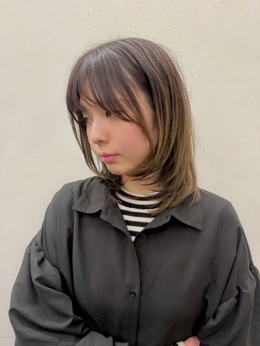 セミロング 似合わせレイヤー/ ケアパーマ/高倉のヘアスタイル