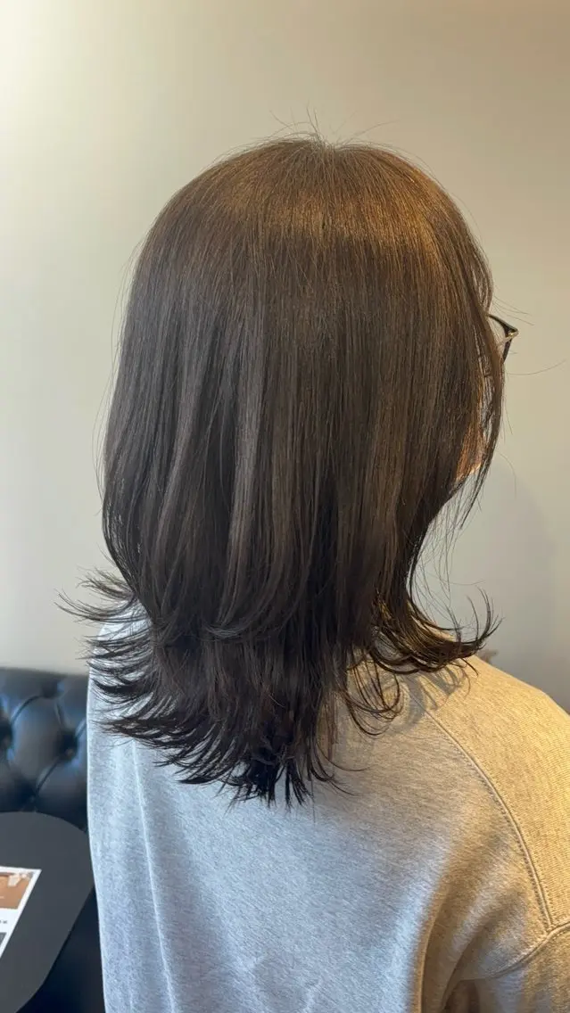 セミロング ヘアカラー トリートメント miyu/ヘアセット ブリーチモデル募集中のヘアスタイル