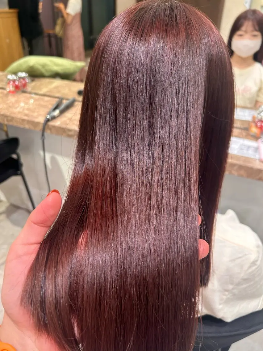 セミロング カラー ブリーチ ブリーチなしカラー まとまるボブ/縮毛矯 生🌿あおい✨のヘアスタイル