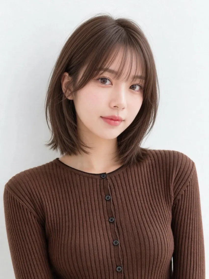ミディアム カラー 伸ばしかけ 似合わせカット カット ヘアカラー トリートメント 銀座/モテ🤍垢抜け レイヤー/ナナコのヘアスタイル