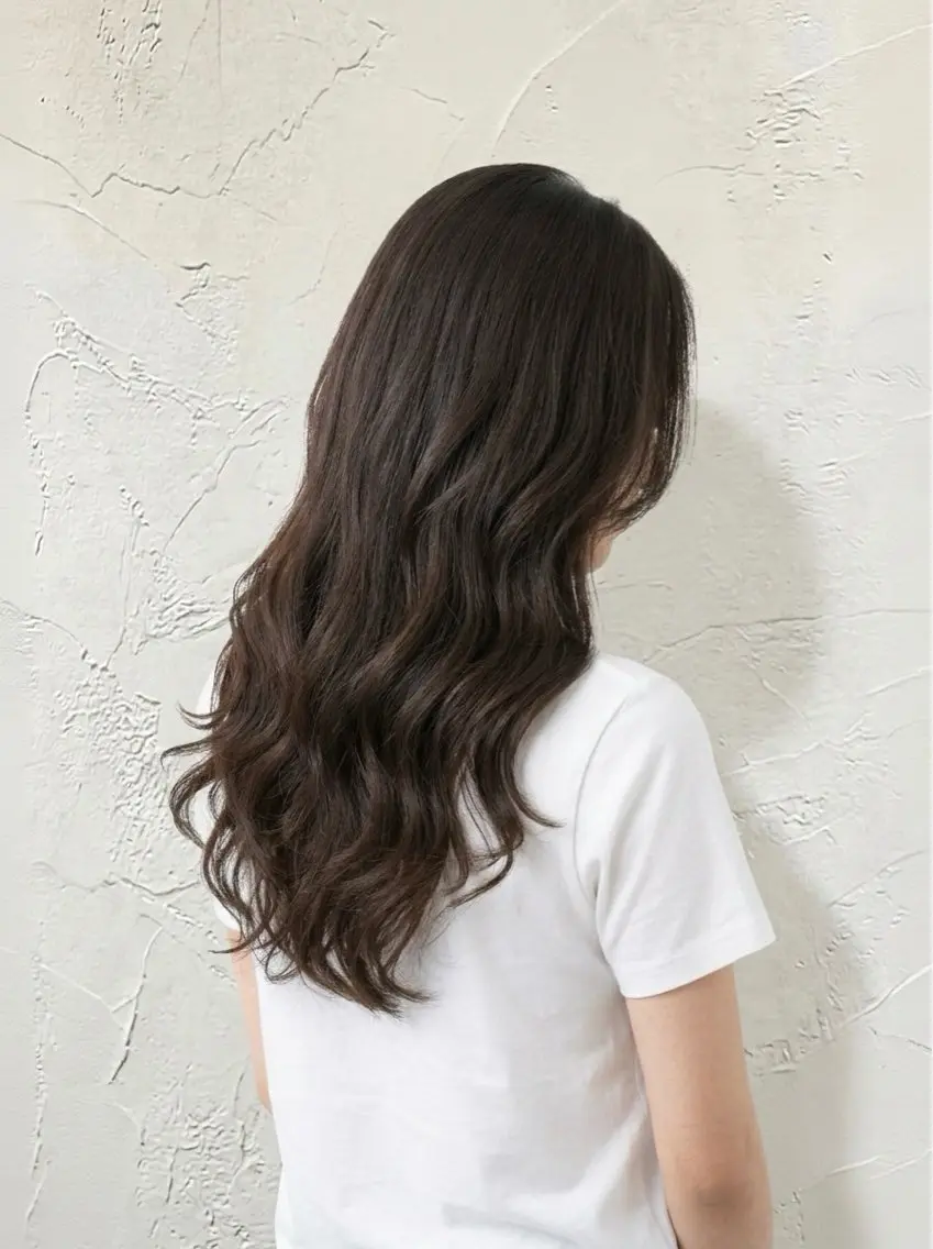 ロング パーマ 韓国風ヘア レイヤーカット カット パーマ トリートメント 拓麿✂︎/韓国ヘア× コテ巻きパーマのヘアスタイル