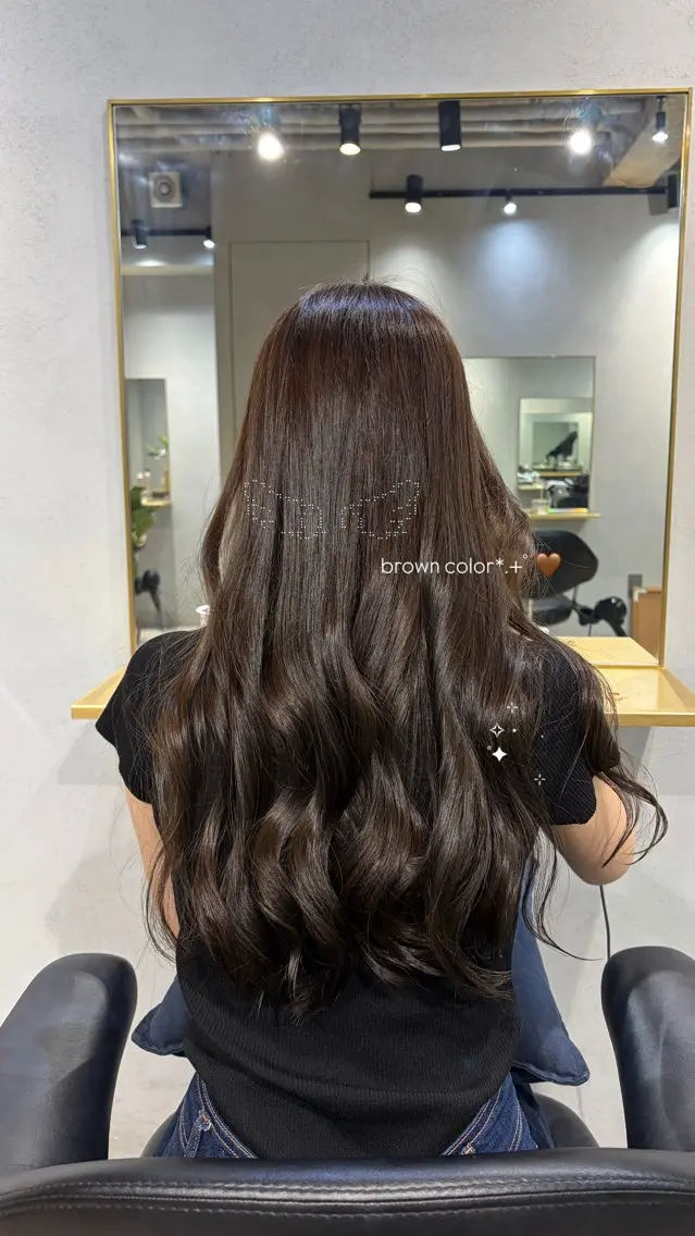 ロング カラー ヘアカラー トリートメント ヘッドスパ ヘアセット nanako/表参道 /透明感カラーのヘアスタイル