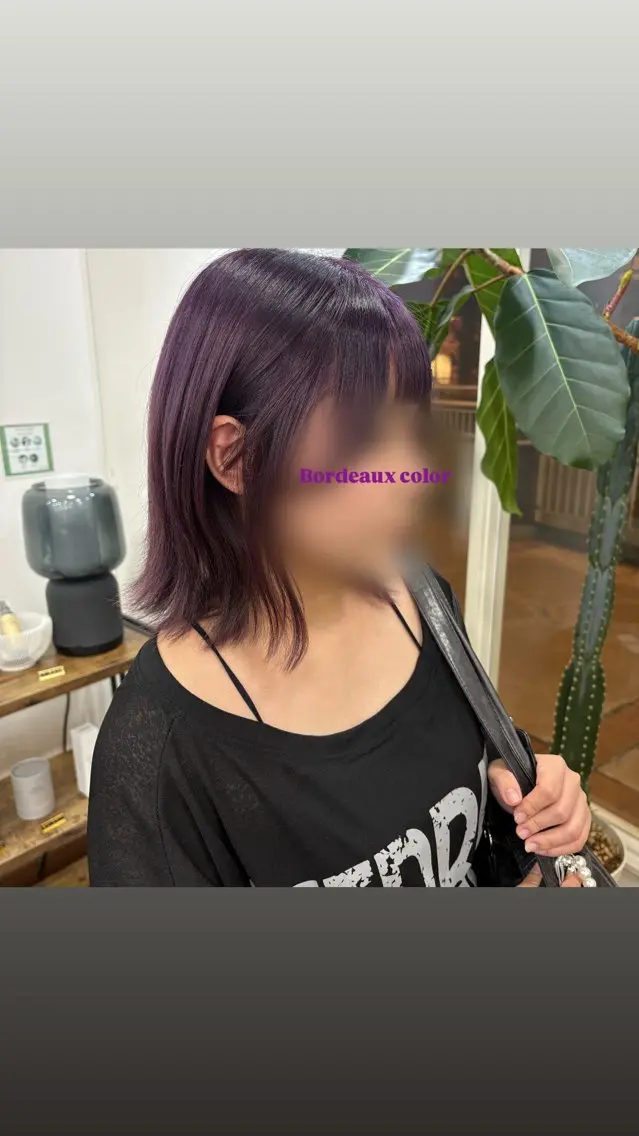 ショート カラー ボルドーカラー ヘアカラー 伊達 心優のヘアスタイル