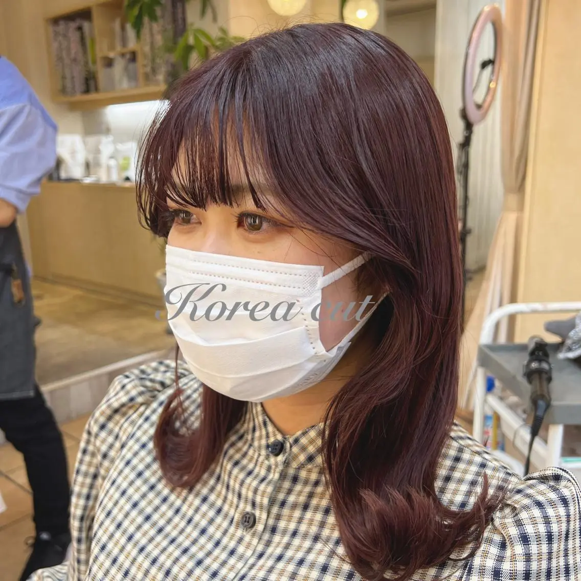 ミディアム エギョモリ 韓国風ヘア カット ヘアカラー しま ななこのヘアスタイル