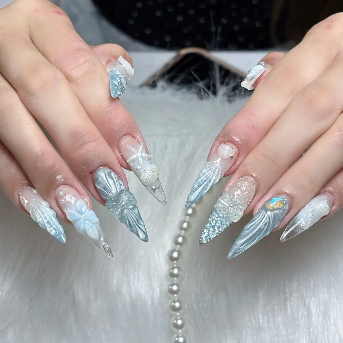 ネイル 長さ出し ロングネイル スカルプネイル スーパーロングネイル ハンドネイル Sully Nail Labのネイルデザイン