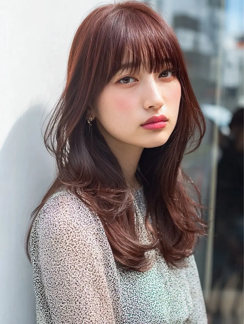 ロング カラー ヘアカラー 韓国×艶ハイトーンが かわいい✨️リオ🍒のヘアスタイル