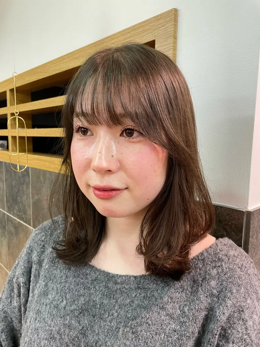 セミロング カラー パーマ 髪質改善/縮毛矯正/ 透明感🩵NANAのヘアスタイル